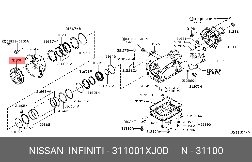 311001XJ0D NISSAN 