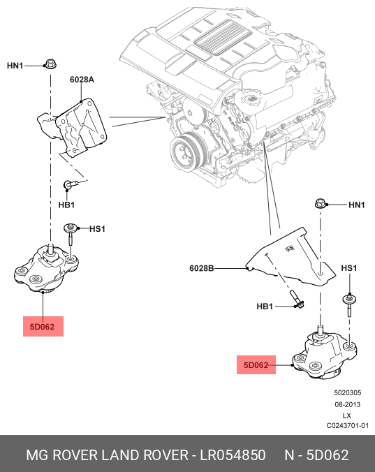 LR054850 LAND ROVER HALTER - MOTORAUFHAENGUNG,HALTER - MOTORAUFHAENGUNG