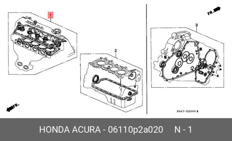 06110P2A020 HONDA Комплект прокладок, головка цилиндра