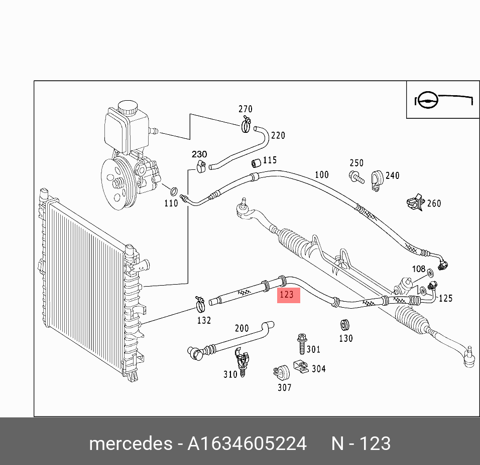 1634605224 MERCEDES-BENZ ТРУБОПРОВОД ГУР