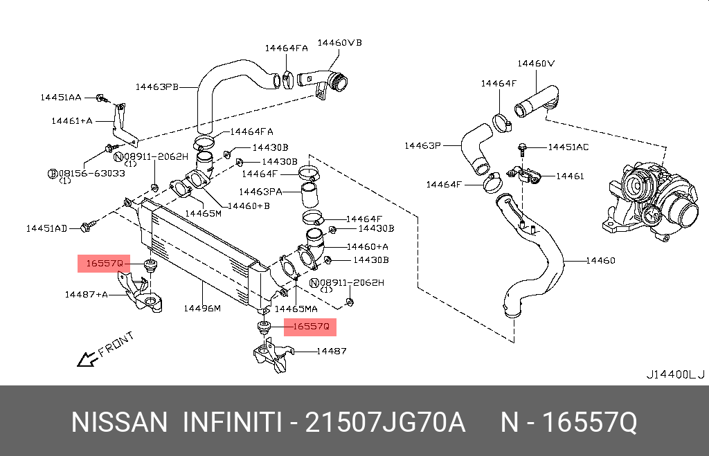 21507JG70A NISSAN ОПОРА РАДИАТОРА