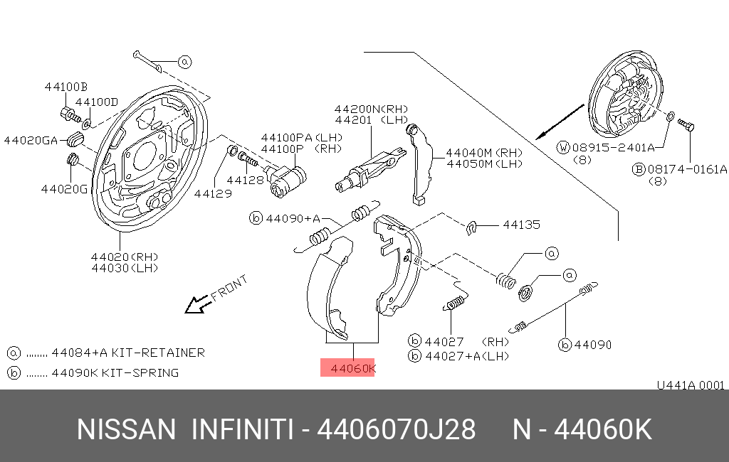 4406070J28 NISSAN Тормозные колодки