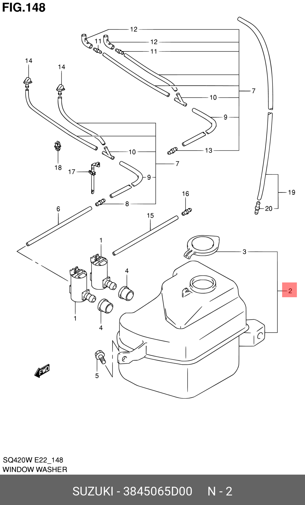 3845065D00 SUZUKI Бачок омыв  стекла Г ВИТАРА