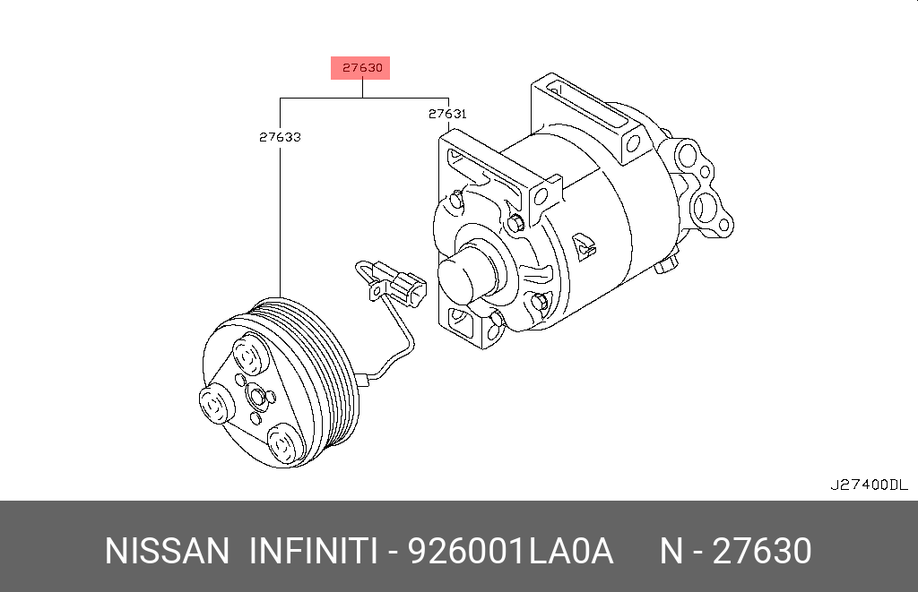 926001LA0A NISSAN Компрессор кондиционера