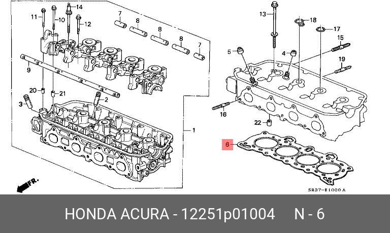 12251P01004 HONDA Прокладка, головка цилиндра