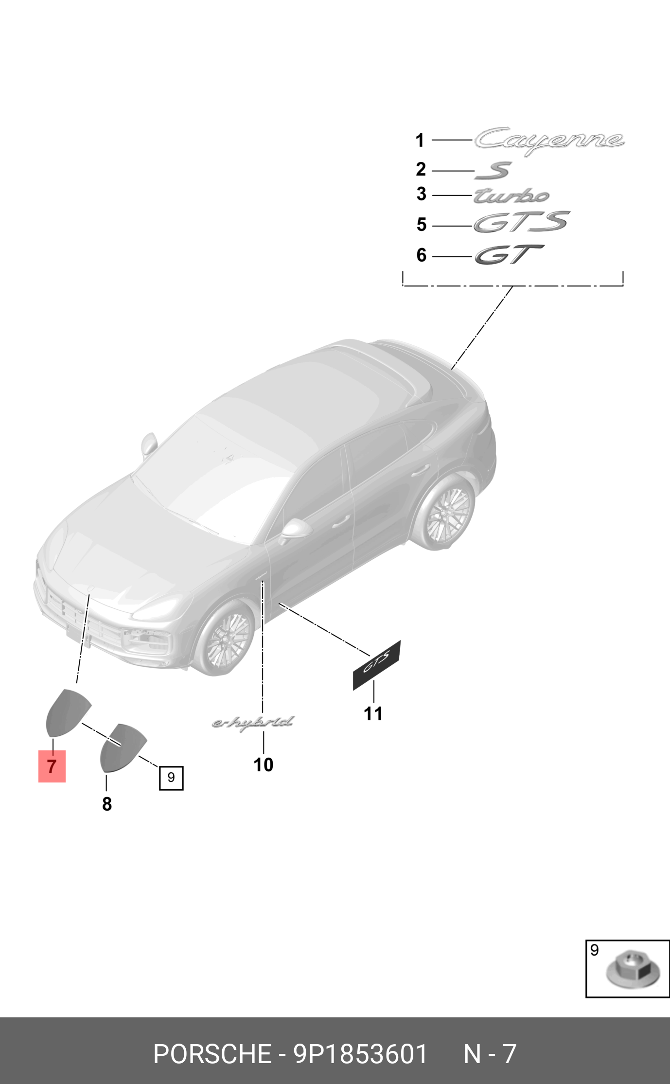 9P1853601 PORSCHE -