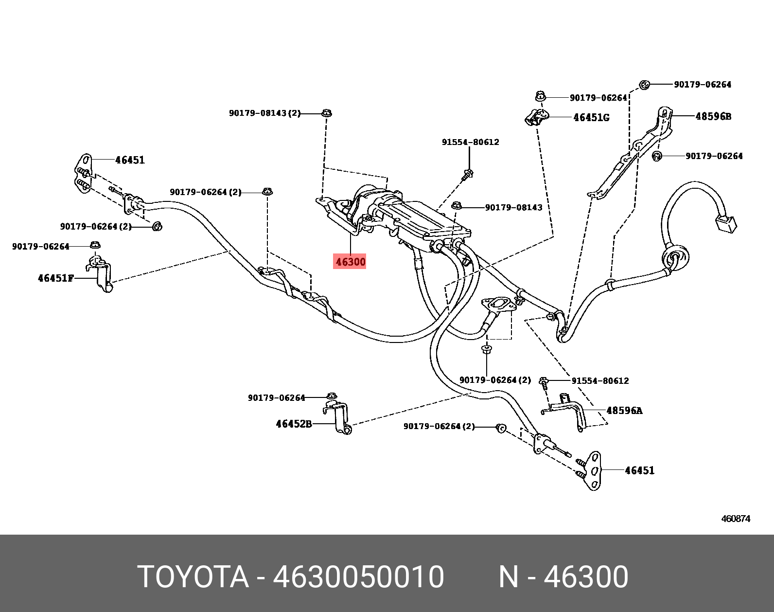 4630050010 TOYOTA ACTUATOR ASSY, PARKING BRAKE W/BRACKET
