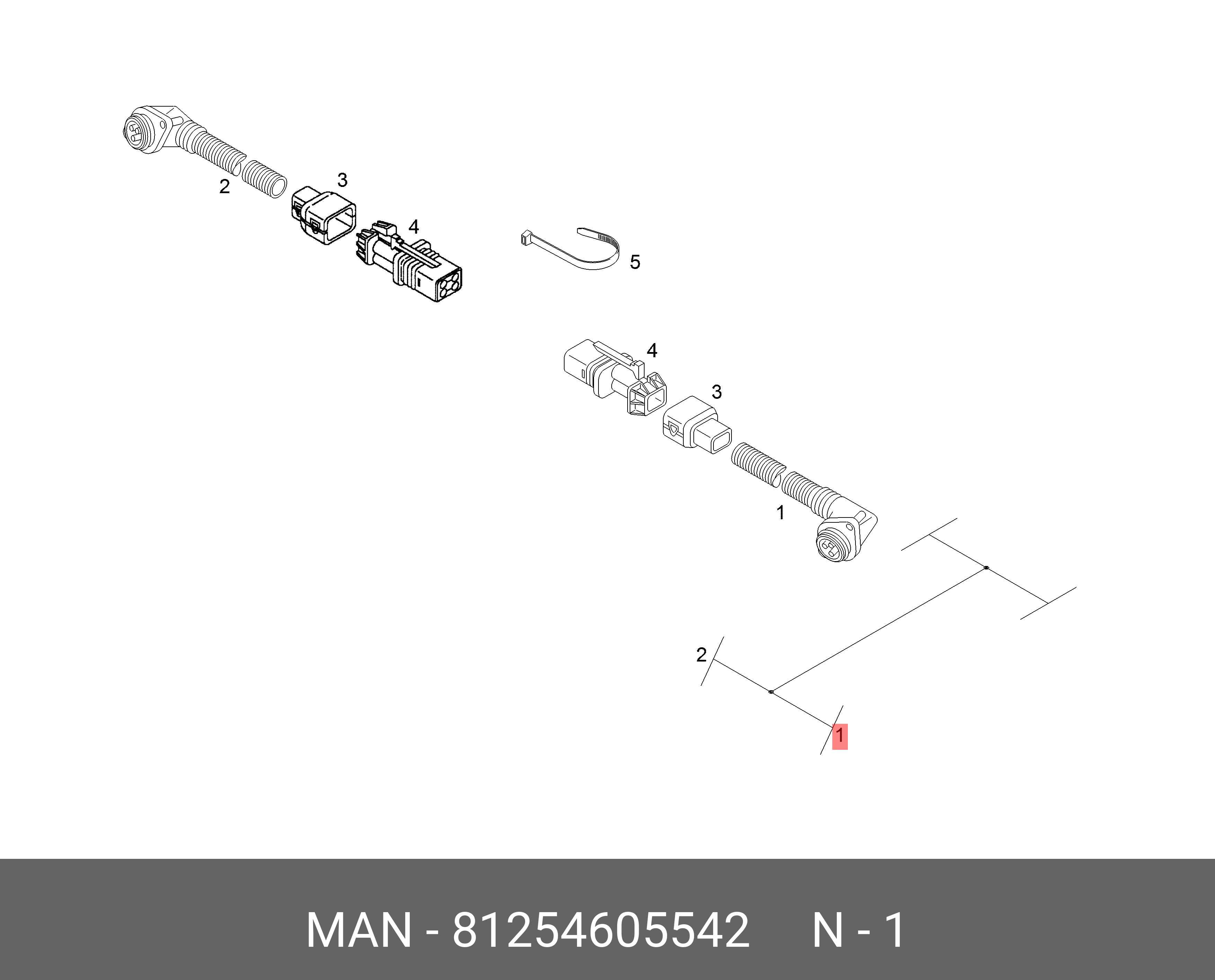81254605542 MAN удлинитель 1300 mm 81.25460-5542