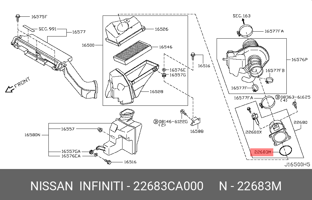 22683CA000 NISSAN САЛЬНИК