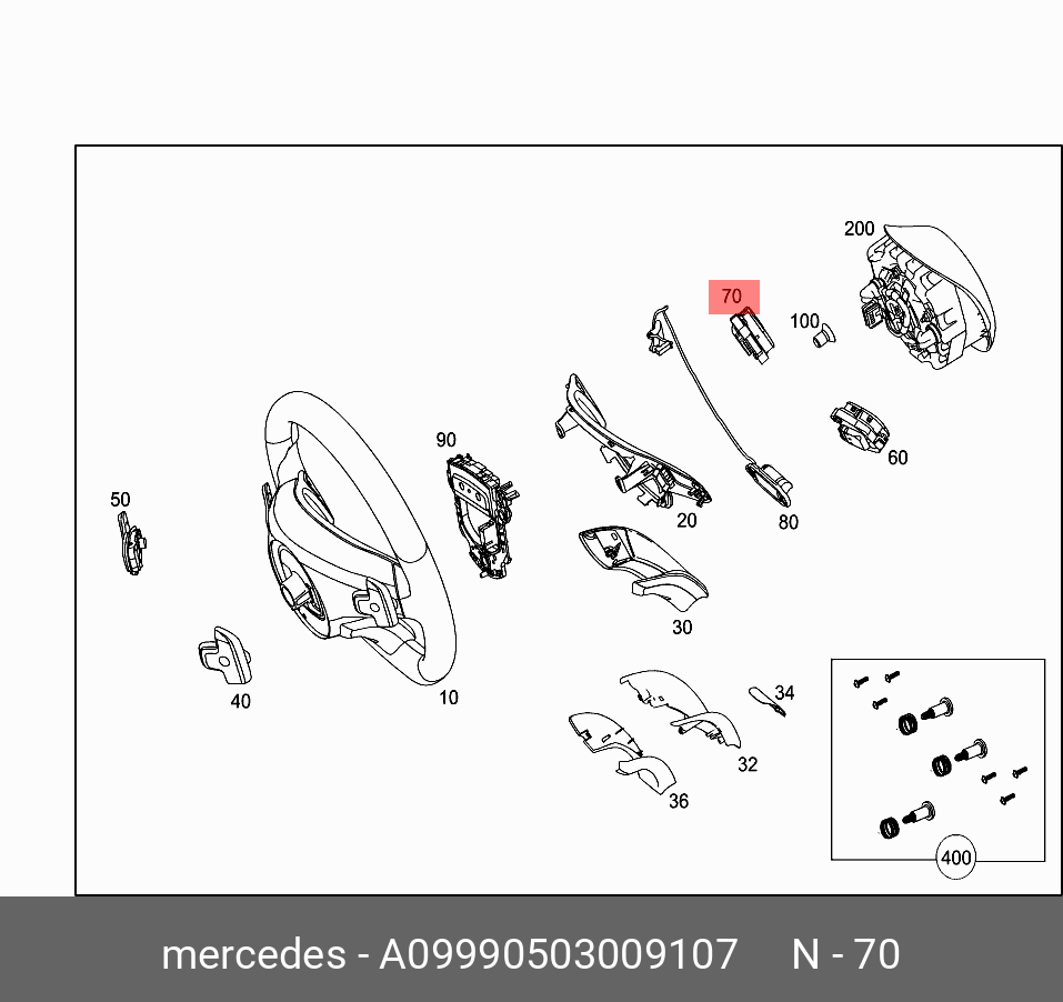 A09990503009107 MERCEDES-BENZ БЛОК ПЕРЕКЛЮЧАТЕЛЕЙ РУЛЕВОГО КОЛЕСА
