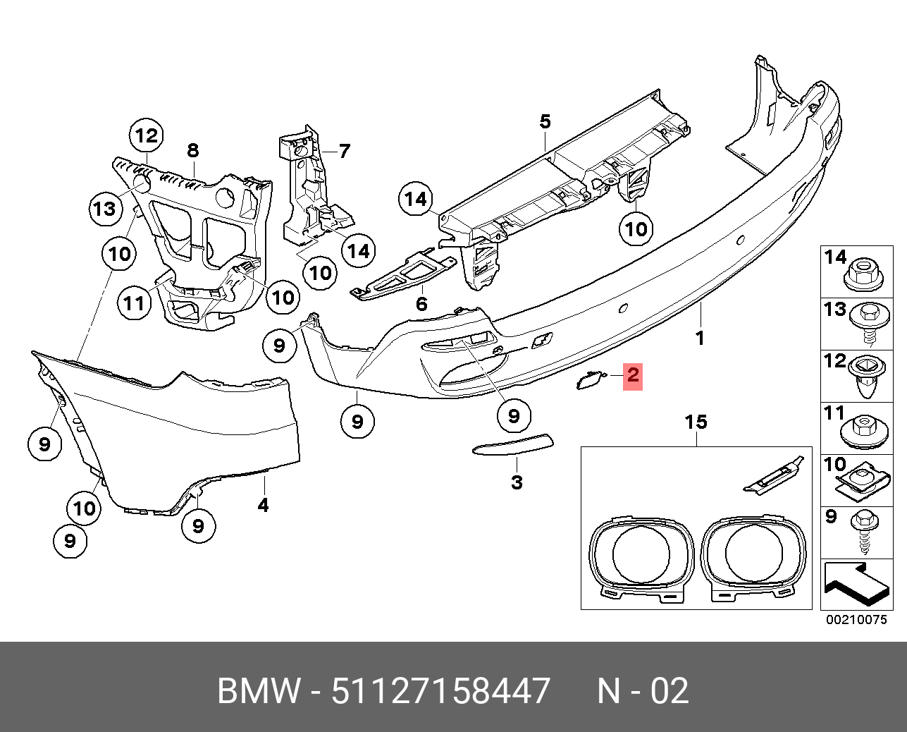 51127158447 BMW Крышка буксирной проушины Л купить в интернет-магазине  AvtoTO