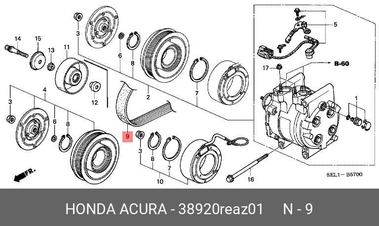 38920REAZ01 HONDA Поликлиновой ремень