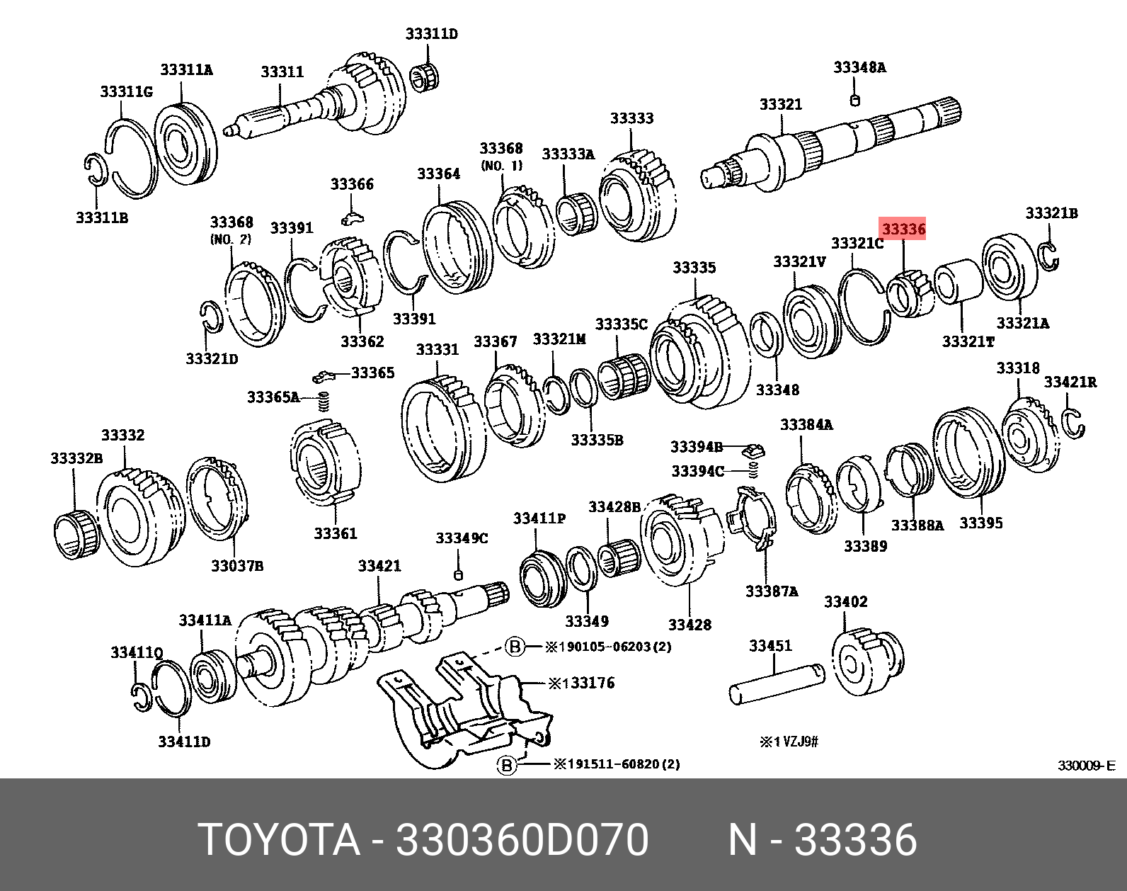 330360D070 TOYOTA GEAR, 5TH