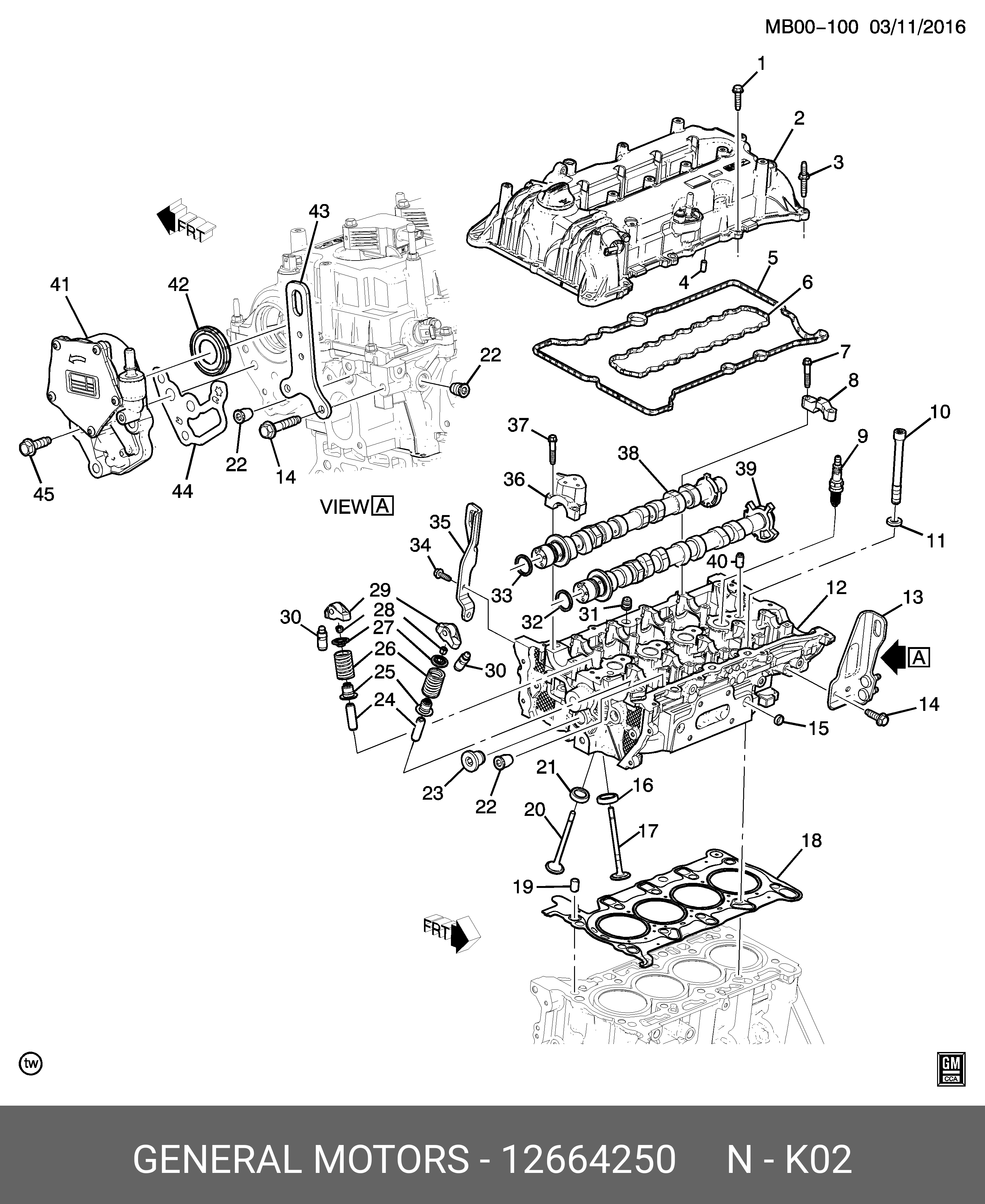 12664250 GENERAL MOTORS КОМПЛЕКТ УПЛОТНЕНИЙ, САЛЬНИКИ, ШТОК КЛАПАНА(ВКЛЮЧ.25)