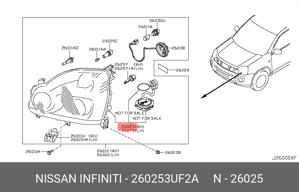 260253UF2A NISSAN Фара