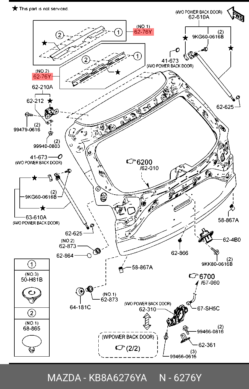 KB8A6276YA MAZDA Уплотнитель капота