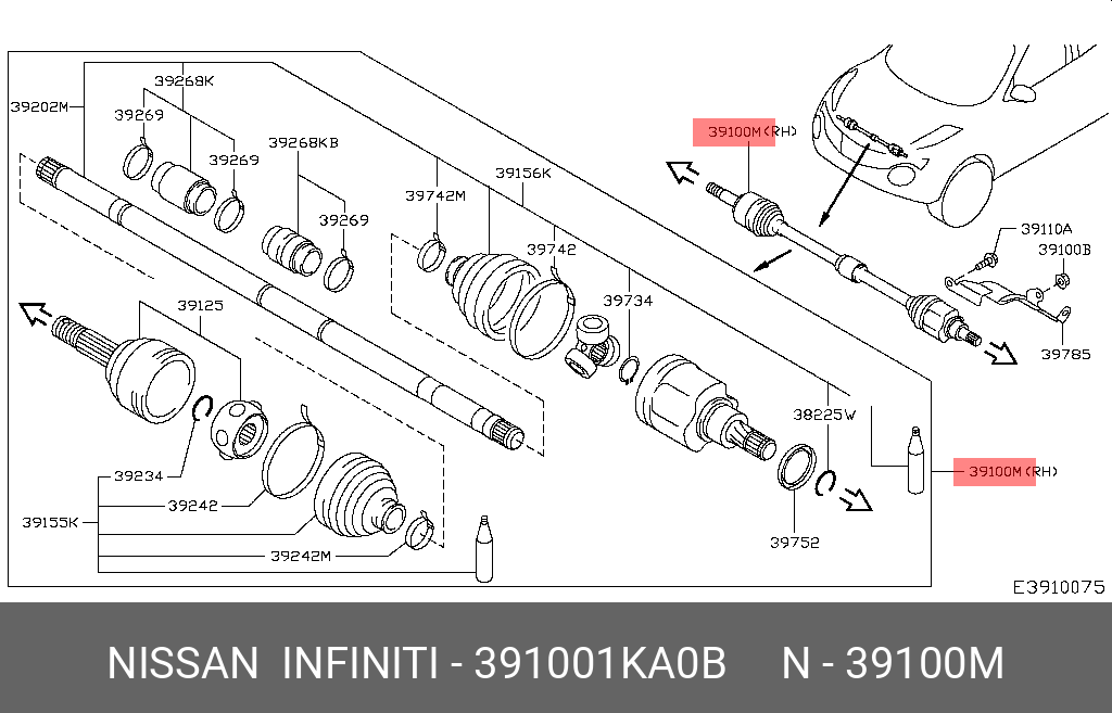 391001KA0B NISSAN УНИВЕРСАЛЬНЫЙ ШАРНИР