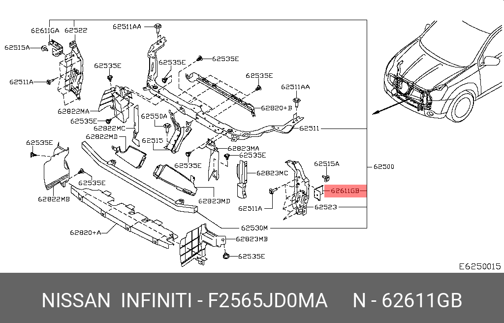 F2565JD0MA NISSAN КРОНШТЕЙН ФАРЫ