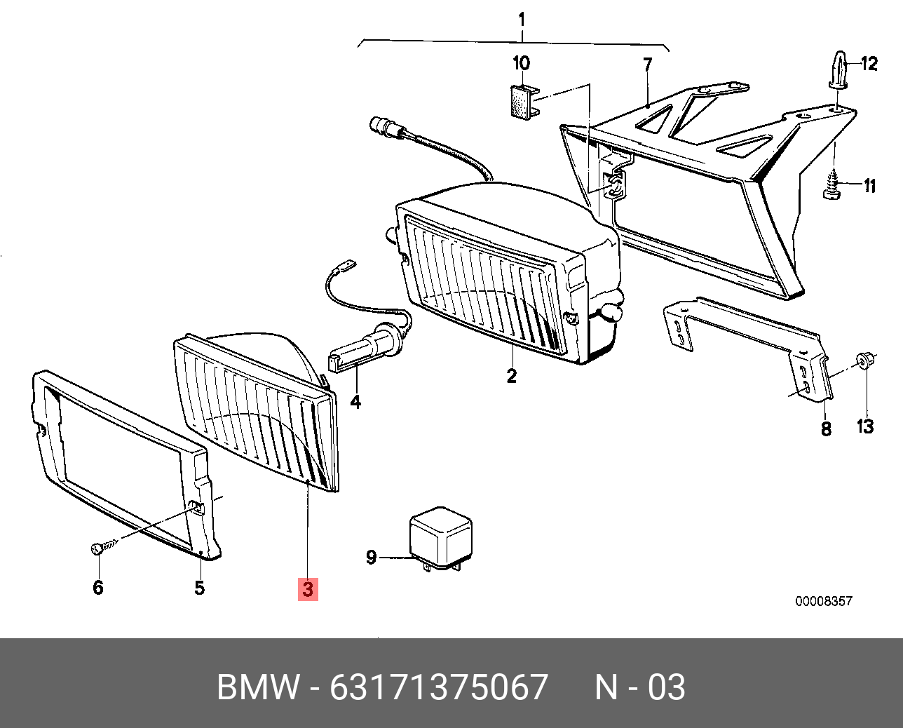 63171375067 BMW Рассеиватель Л
