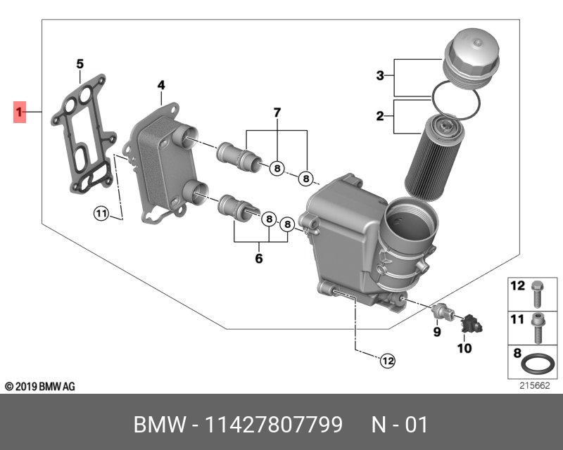 11427807799 BMW масляный фильтр
