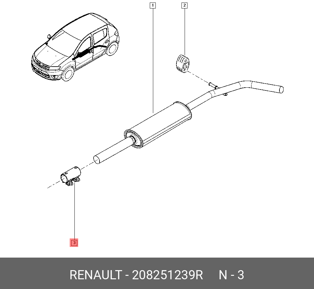 208251239R RENAULT ХОМУТ ВЫХЛОП.СИСТЕМЫ D=35