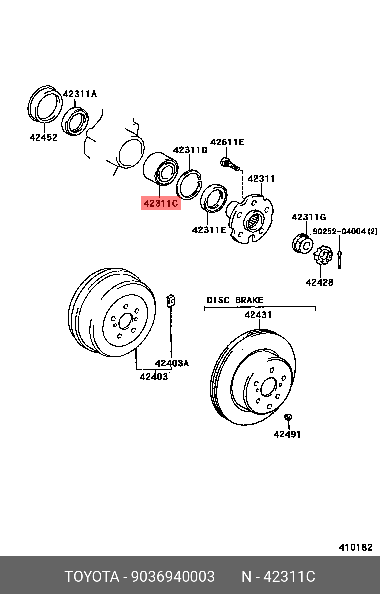 9036940003 TOYOTA ПОДШИПНИК ШАРИКОВЫЙ