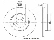 BD0264 BAPCO Диск тормозной передний