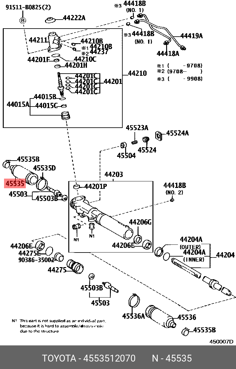 4553512070 TOYOTA ПЫЛЬНИК РУЛЕВОГО МЕХАНИЗМА