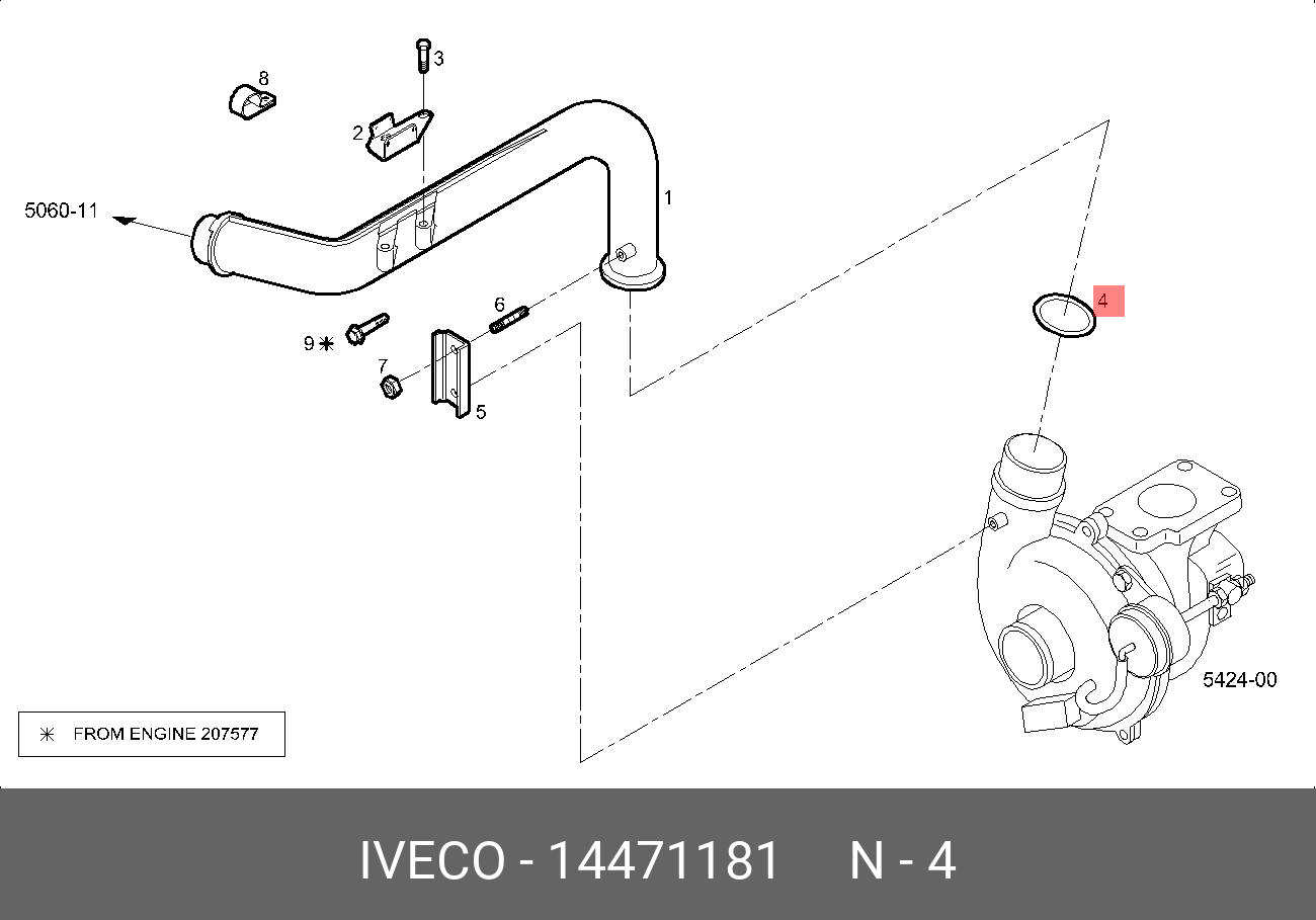 14471181 IVECO Кольцо уплотнительное