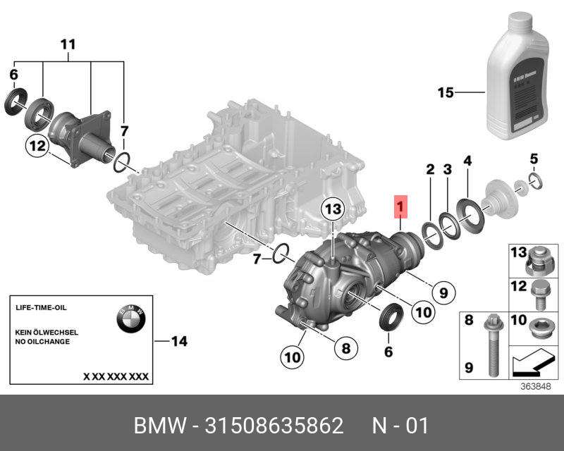31508635862 BMW VORDERACHSGETRIEBE