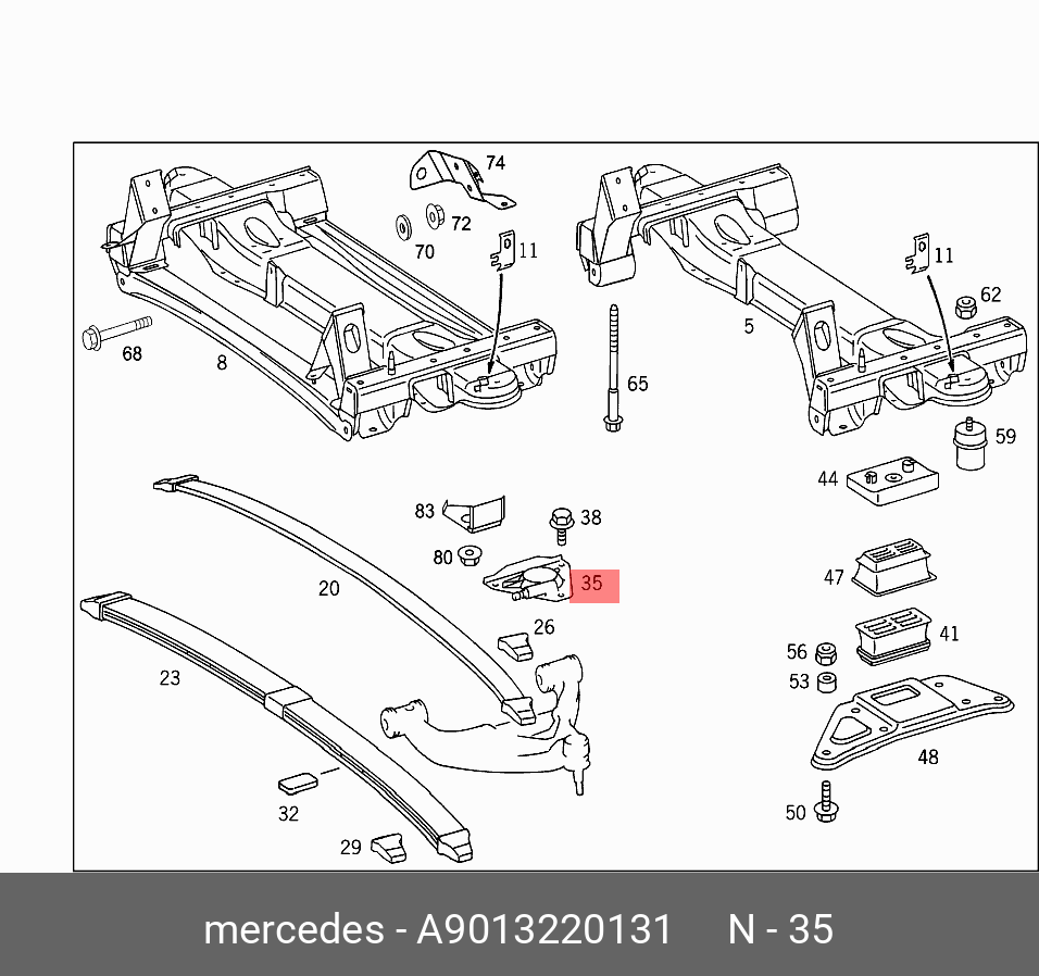 9013220131 MERCEDES-BENZ УПОР ПРУЖИНЫ ПОДВЕСКИ