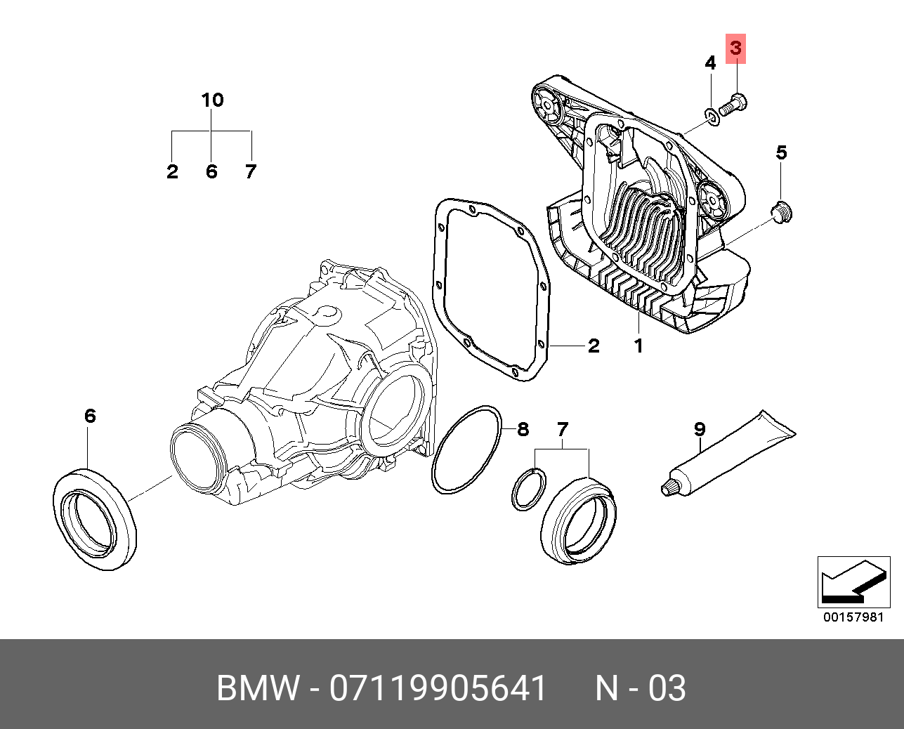 07119905641 BMW Болт с шестигранной головкой M10X50-ZNNIV SI