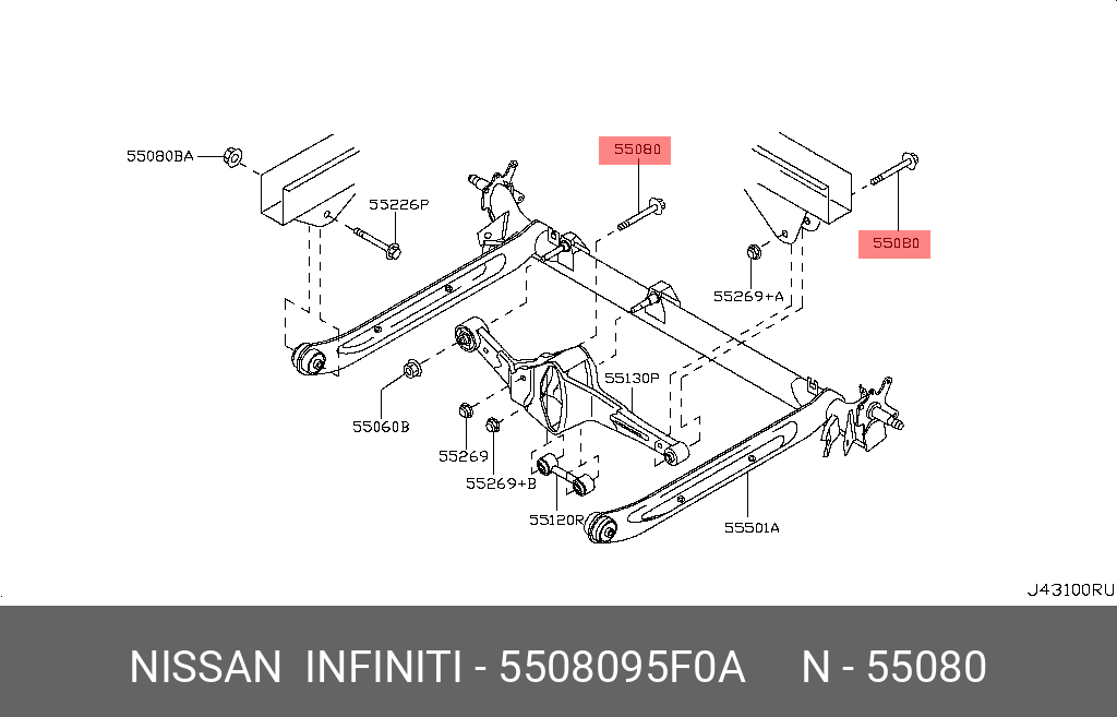 5508095F0A NISSAN БОЛТ