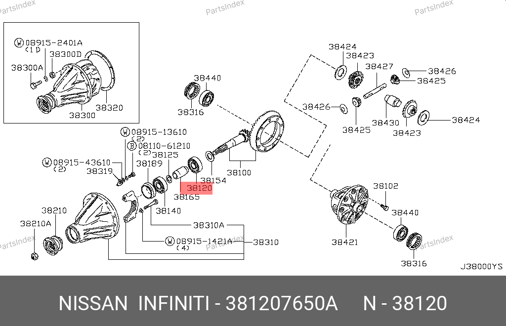 381207650A NISSAN ПОДШИПНИК ШАРИКОВЫЙ