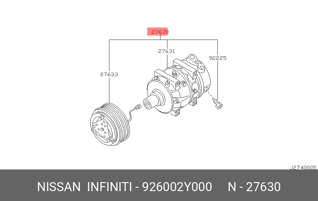 926002Y000 NISSAN Компрессор, кондиционер