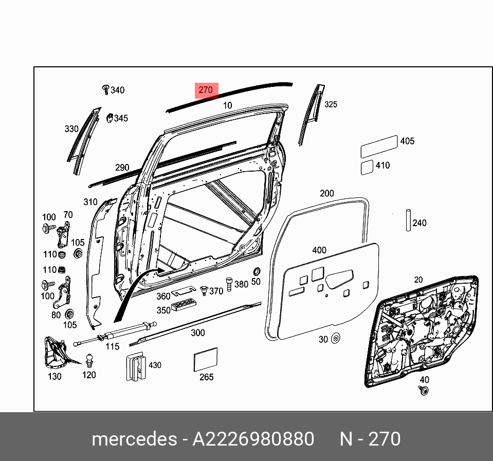 A2226980880 MERCEDES-BENZ НАКЛАДКА ДВЕРИ