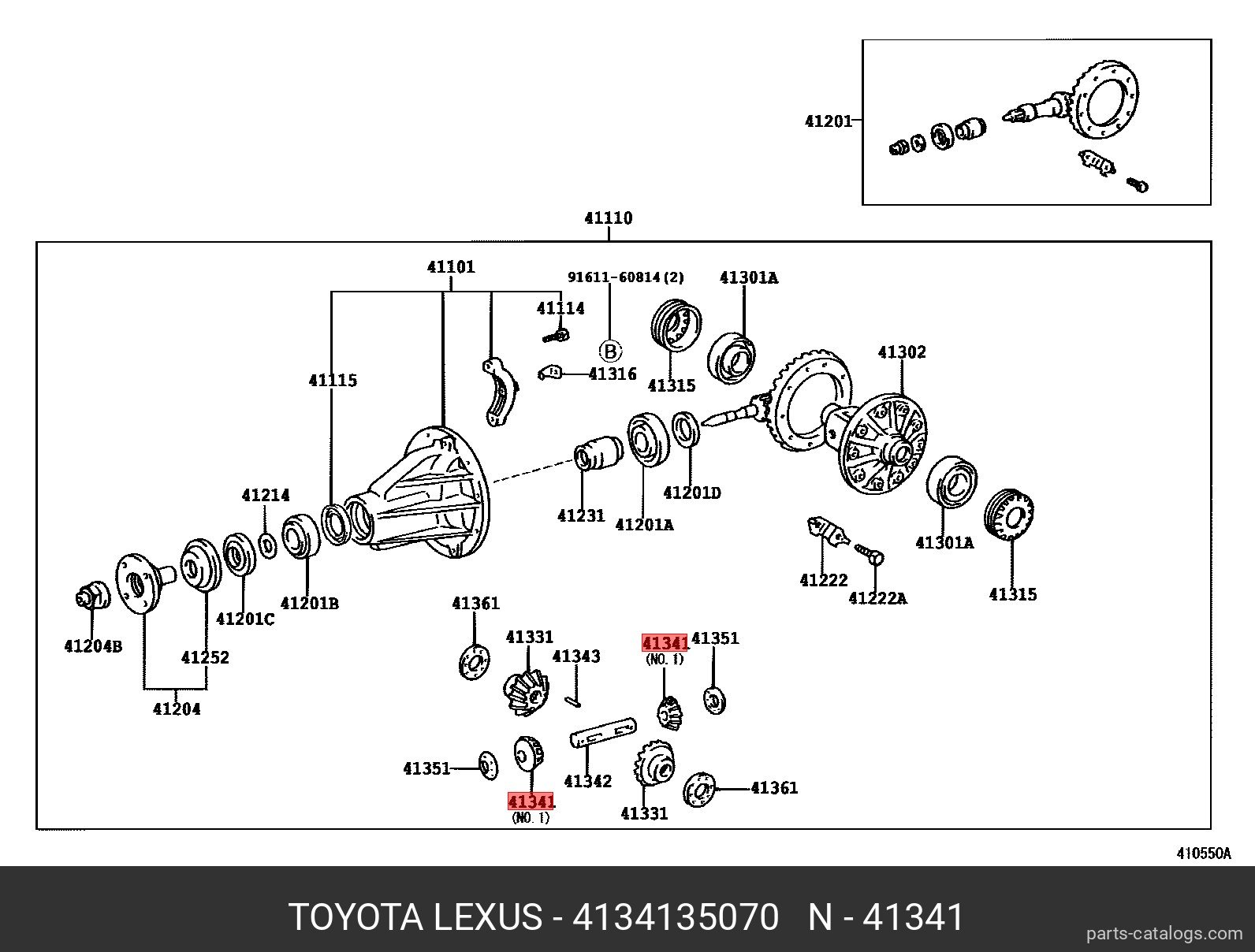 4134135070 TOYOTA ШЕСТЕРНЯ