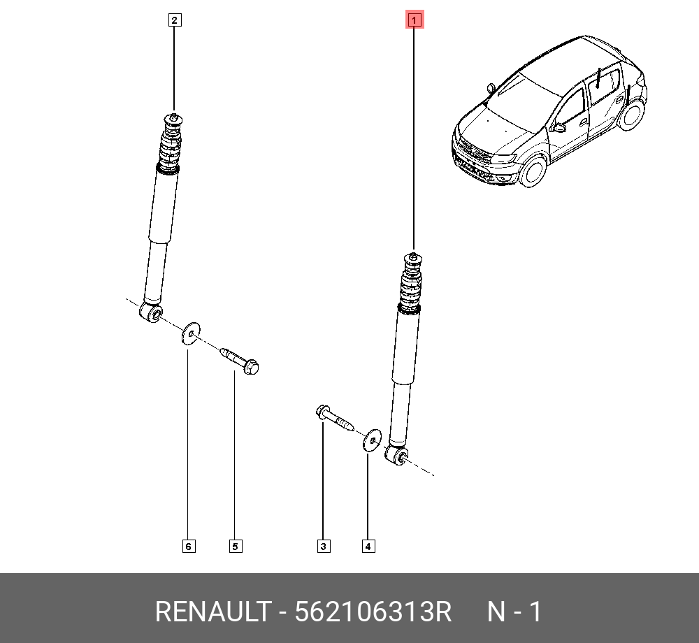 562106313R RENAULT Амортизатор