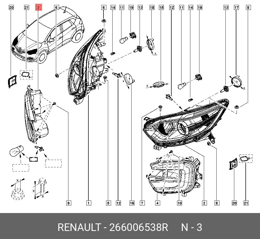266006538R RENAULT Фара правая (led)