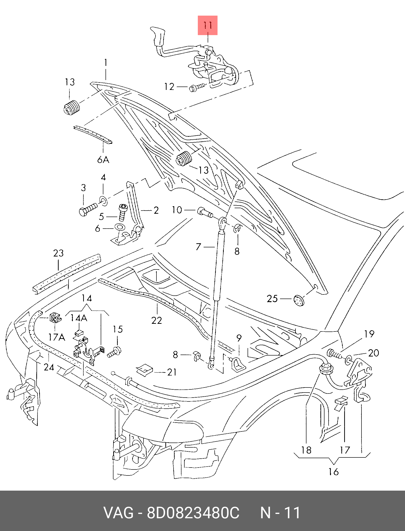8D0823480C VAG Крюк захватный