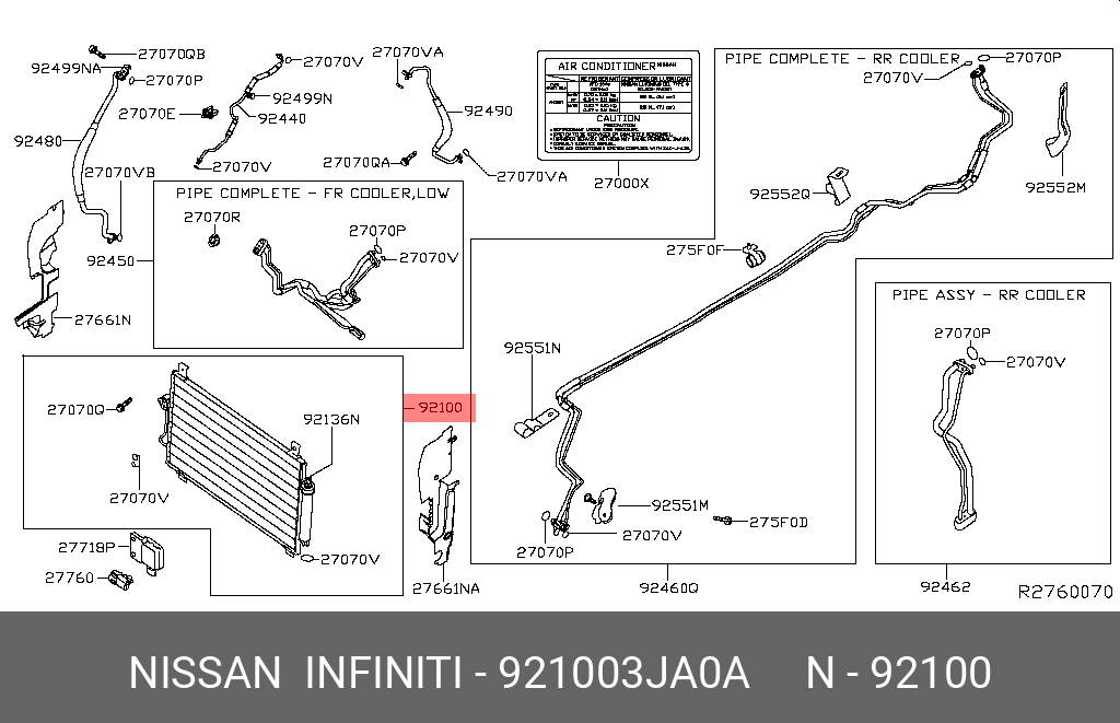921003JA0A NISSAN CONDENSER & LIQUID TANK ASSY