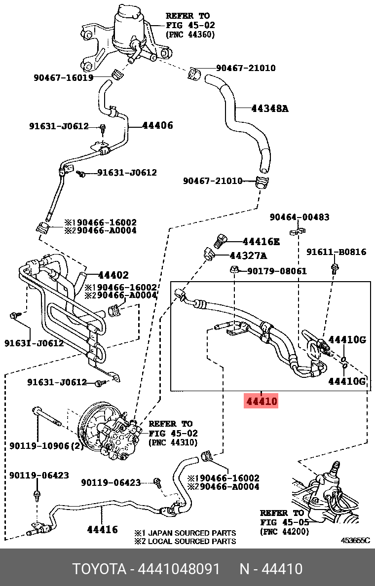 4441048091 TOYOTA Шланг ГУР