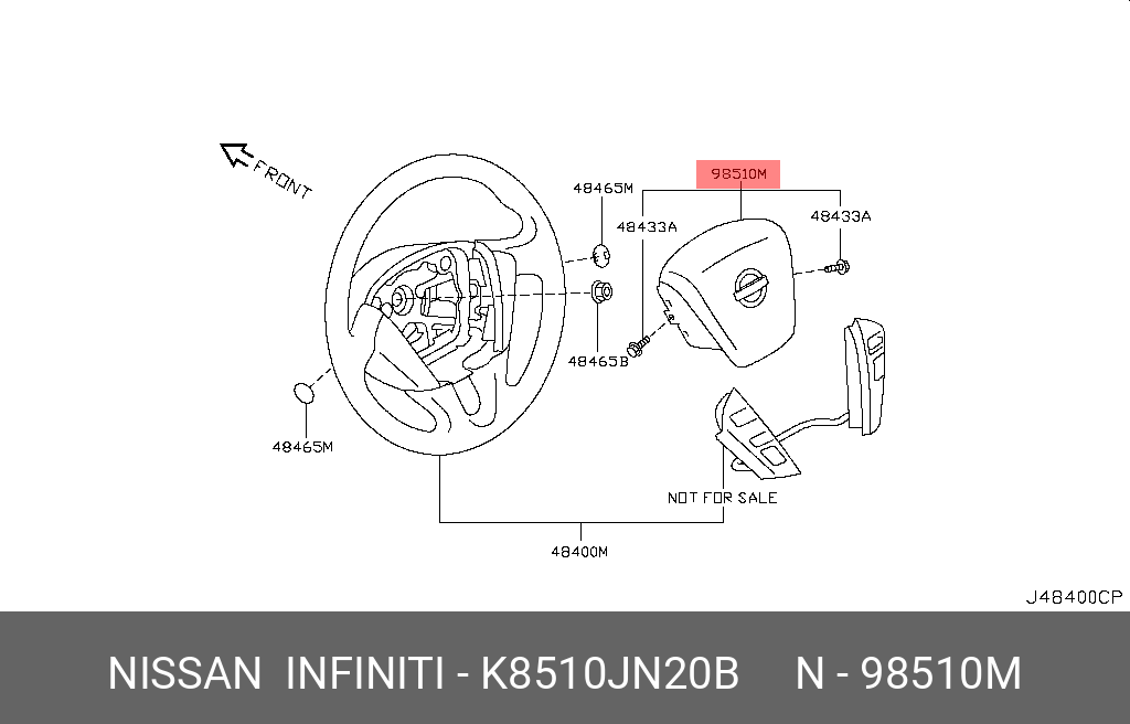 K8510JN20B NISSAN Подушка безопасности руля