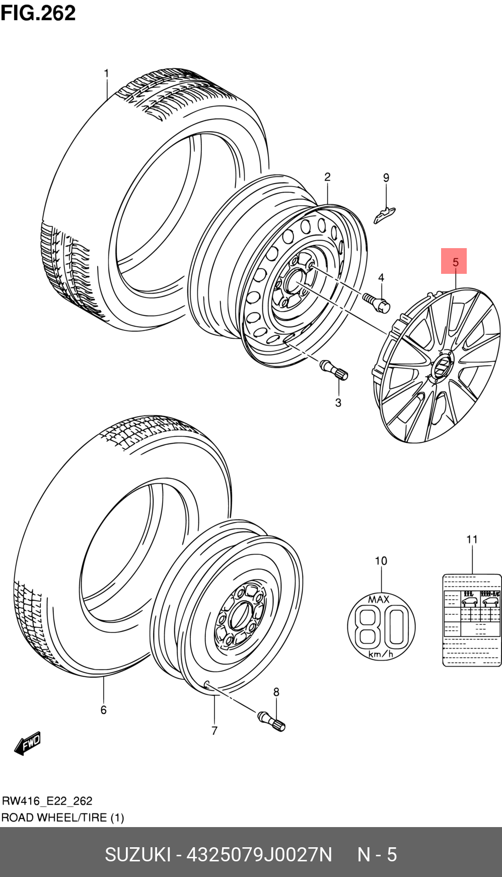 4325079J0027N SUZUKI КОЛПАК КОЛЕСНОГО ДИСКА ПЛАСТИКОВЫЙ