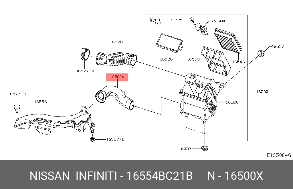 16554BC21B NISSAN ВОЗДУХОВОД