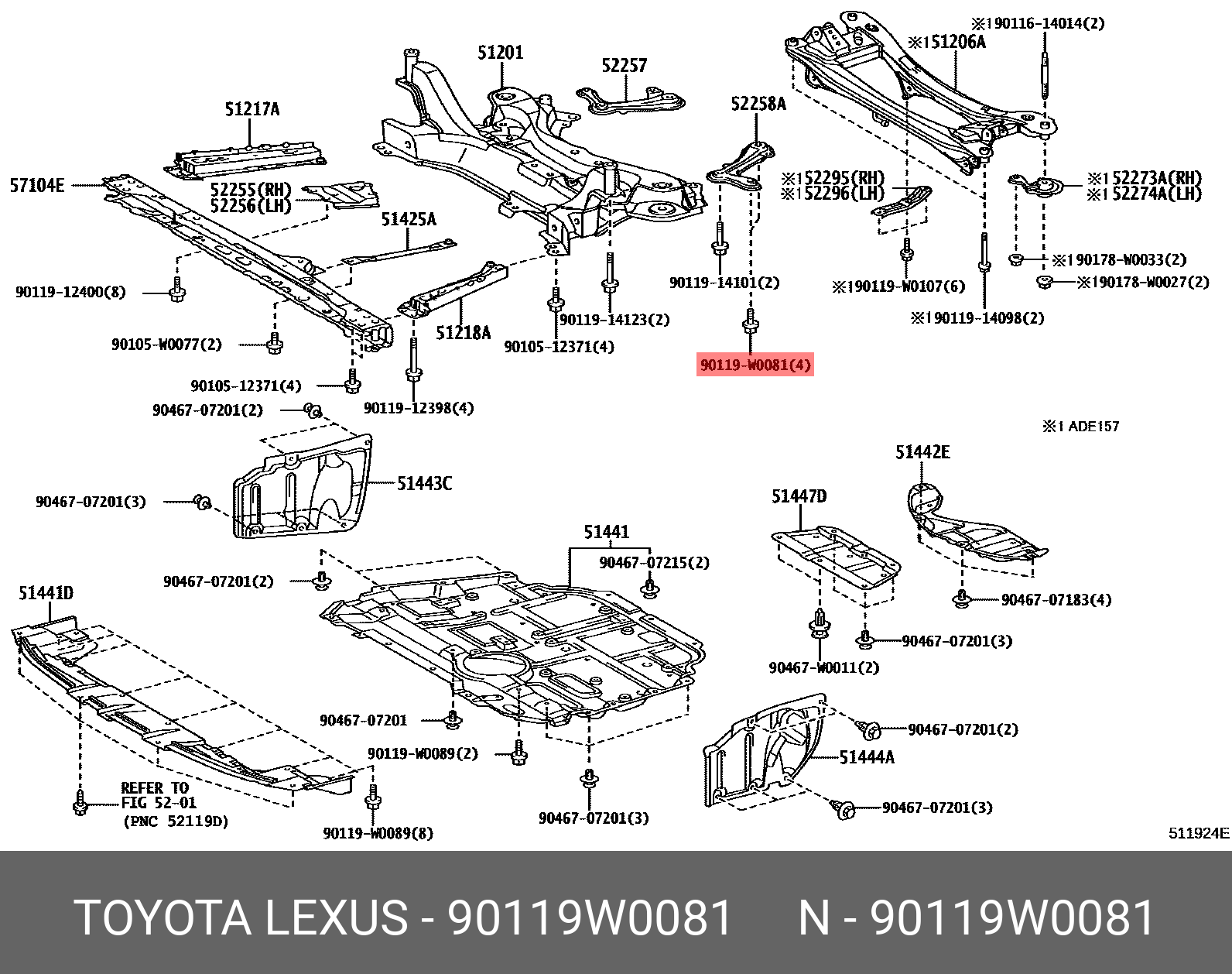 90119W0081 TOYOTA Болт
