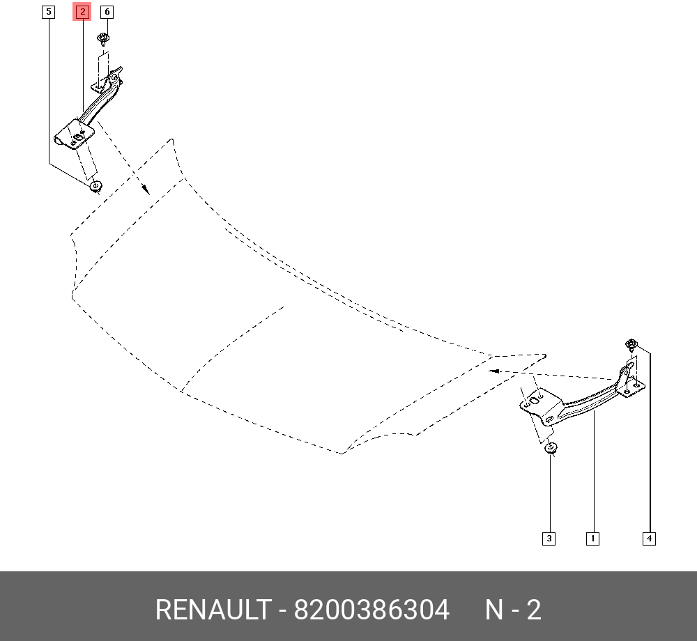 8200386304 RENAULT ПЕТЛЯ КАПОТА ПРАВ.