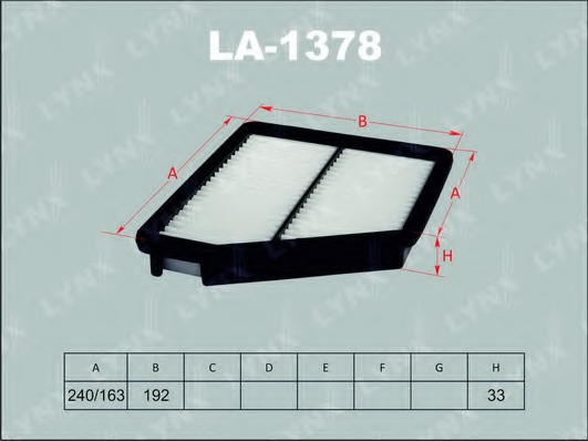 LA1378 LYNX Фильтр воздушный
