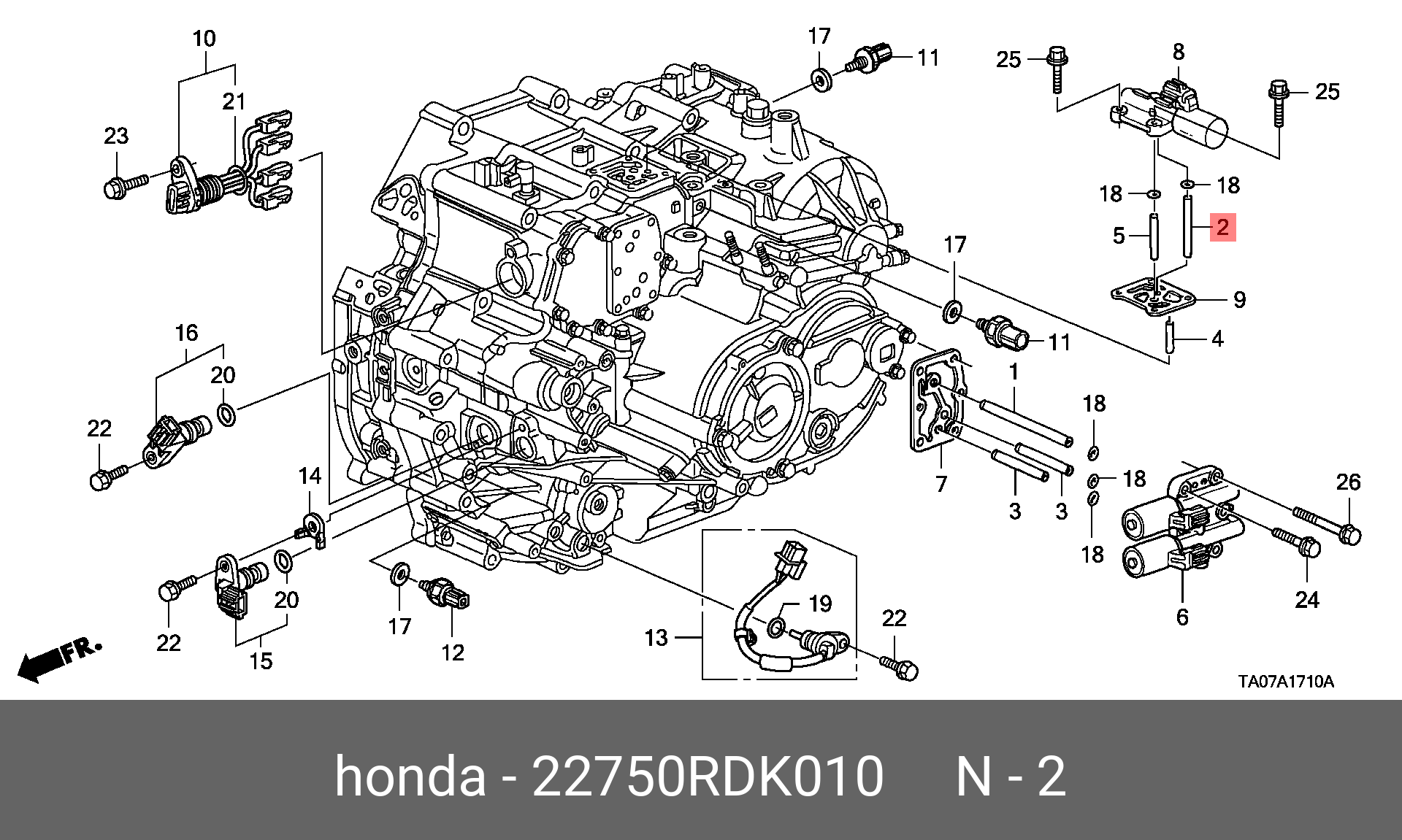 22750RDK010 HONDA Труба в комплекте (8x53)