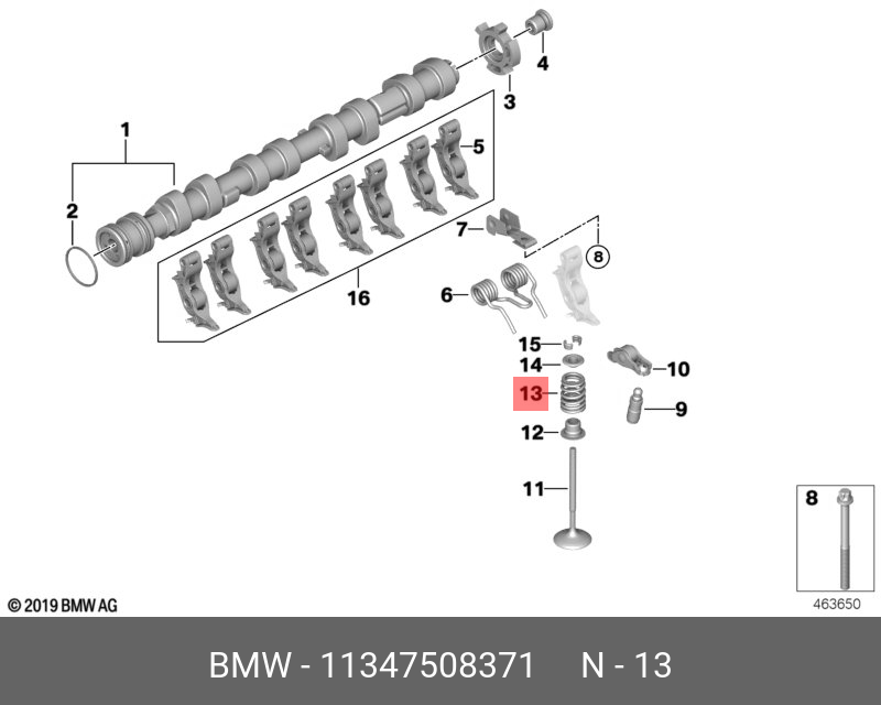 11347508371 BMW Пружина клапана